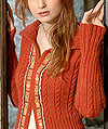 blue sky ribbon trimmed cardigan