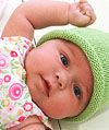 simple knit baby hat in cotton
