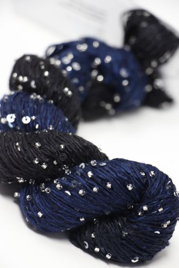 Artyarns BEADED SILK AND SEQUINS LIGHT | 177 Black and Blue (Silver)