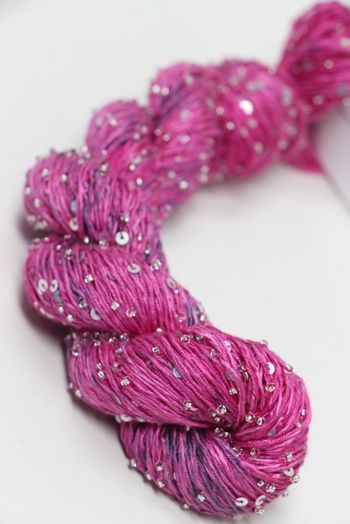 Artyarns BEADED SILK AND SEQUINS LIGHT | 604 Cherry Splatter with SILVER
