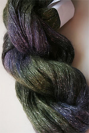 artyarns silk rhapsody glitter in h4 Scarab Silver with Silver Glitter in H7 Silver