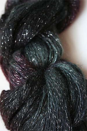 artyarns silk rhapsody glitter in h4 Scarab Silver with Silver Glitter in 249 Silver