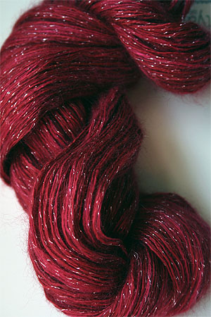 artyarns silk rhapsody glitter in H7 Heart Red with Silver Glitter in H7 Heart Red