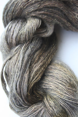 artyarns silk rhapsody glitter in h4 Scarab Silver with Silver Glitter in 2313 Golden 