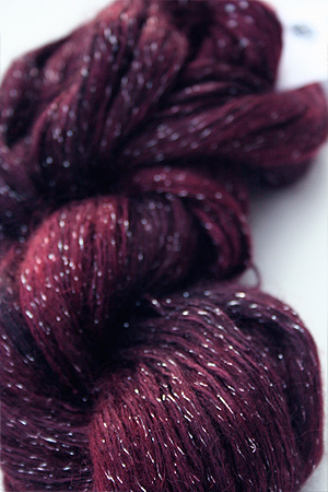 artyarns silk rhapsody glitter in h4 Scarab Silver with Silver Glitter in H11 Blackcherry Silver