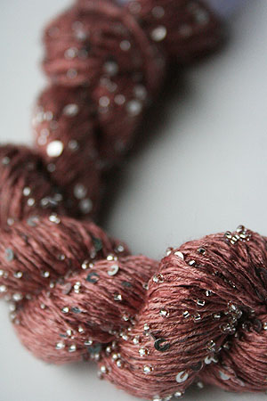 Beaded Silk and Sequins Light in 271 Peach Silver Artyarns