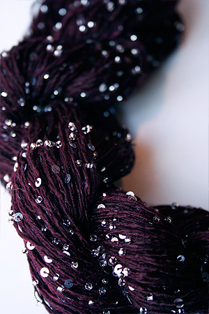 Beaded Silk and Sequins Light in 302 Deep Plum with Silver Artyarns