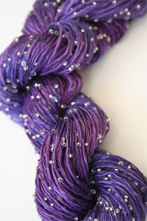 Beaded Silk and Sequins Light in H5 Violetas with Silver Artyarns