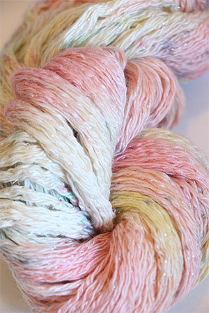 Artyarns Cashmere Glitter knitting yarn in 602 Watercolor Heart with Silver