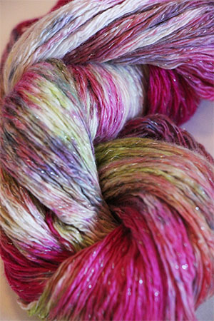 Artyarns Cashmere Glitter knitting yarn in 605 Fruit Salad with Silver