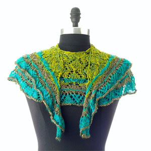 Artyarns Knitting Kit - Every Which Way Shawl in Forest Greens 