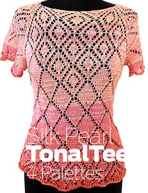 Artyarns Tonal tee in Silk Pearl, Chilli Rose Palette
