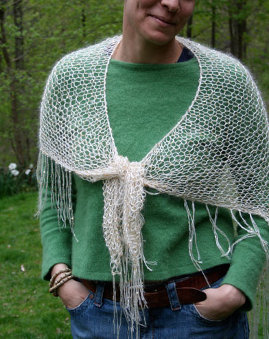Free Knitting Pattern for elegant easy knit wedding shawl ...