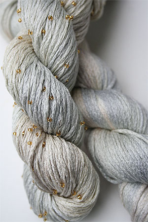 Artyarns Beaded Silk Pearl Knitting Yarn H14G Oyster with Gold Beads!