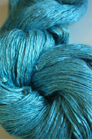Artyarns Rhapsody Glitter Worsted SIlk Mohair in 107 Oceans with Gold