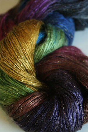 Artyarns Rhapsody Glitter Worsted SIlk Mohair in 182 Jewel with Gold