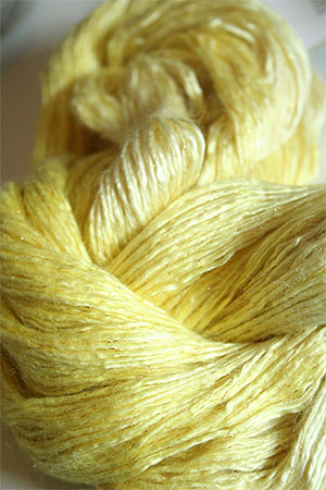 Artyarns Rhapsody Glitter Worsted SIlk Mohair in 2232 Summer Yellow  with Gold