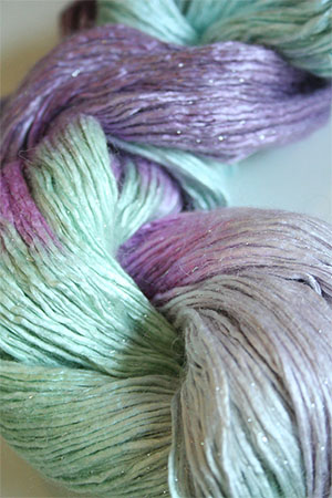 Artyarns Rhapsody Glitter Worsted SIlk Mohair in 153 Easter Bouquet with Silver