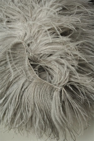 Be Sweet Light Grey Ostrich Feather Knitting Trim