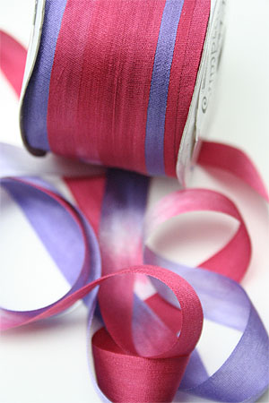 Silk Ribbon knitting yarn in Berry Trifle
