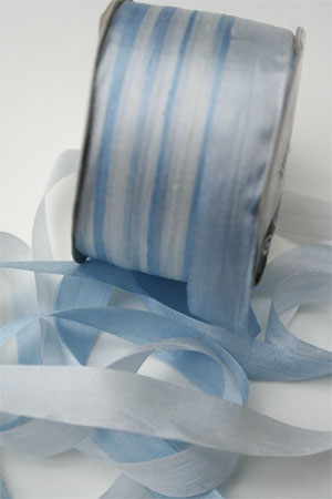 Silk Ribbon knitting yarn in Blue Icing