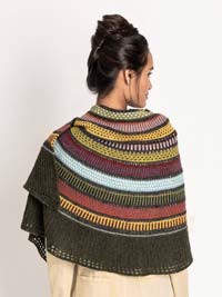 Blue Sky Kits - Woolstok Light - 14 Color Shawl Back View