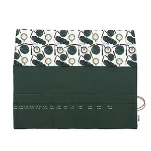 Della Q | Fabric Prints Double Point Rollup Coffee and Yarn Green