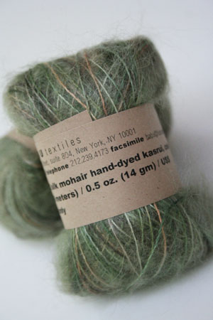 Habu Mohair and Silk Knitting Yarn in 202 Olive 