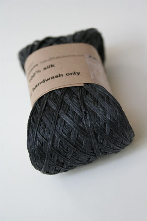 Habu Silk Ribbon Knitting Yarn in Charcoal 
