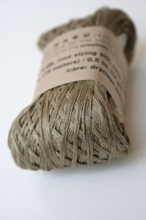 Habu Silk Ribbon Knitting Yarn in Khaki 
