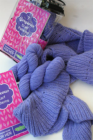 JADE SAPPHIRE Cashmere Scarf knitting kit for HER Violets are Blue