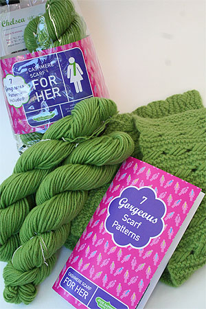 JADE SAPPHIRE Cashmere Scarf knitting kit for HER SweetPea