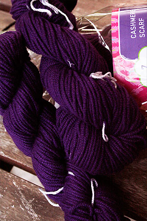JADE SAPPHIRE Cashmere Scarf knitting kit for HER Purple Majesty