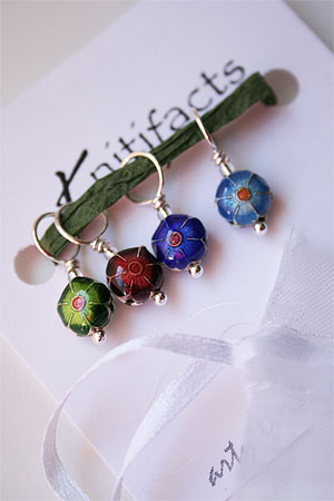 Knitifacts Cloisonne Precious Stones Stitchmarkers  