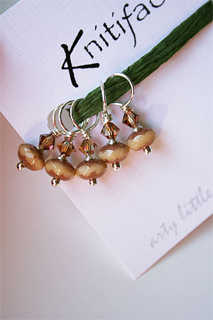 Knitifacts Deco Czech Glass Precious Stones Stitchmarkers  