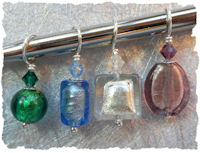 Knitifacts Venetian Foil Precious Stones Stitchmarkers  