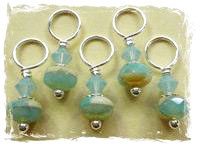 Knitifacts Sand 'n' Sea Czech Glass and Swarovski Crystal Stitchmarkers  