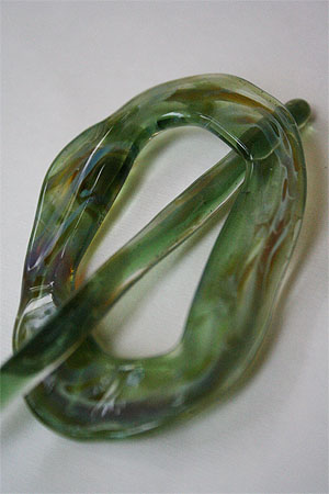 Shawl Pin Green Glass
