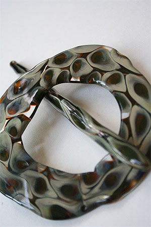 Jade Swirl Glass Shawlpin Amber Monet