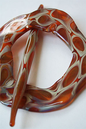 Jade Swirl Glass Shawlpin Caramel Tortoise