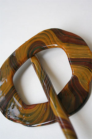 Jade Swirl Glass Shawlpin Caramel Tortoise