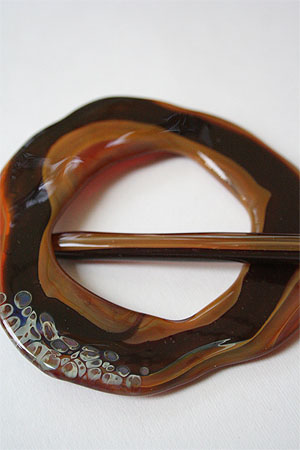 Jade Swirl Glass Shawlpin Coco Monet