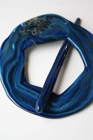 Hand Blown Shawl Pin by Moving Mud Denim Monet