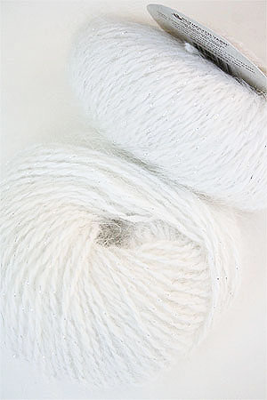 Plymouth Angora Glitz angora yarn with glitter in 709 White/Silver