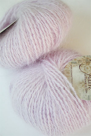 Plymouth Angora Glitz angora yarn with glitter in 712 Pink/Silver