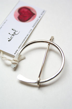 Nickel Swirl Shawlpin by Romi