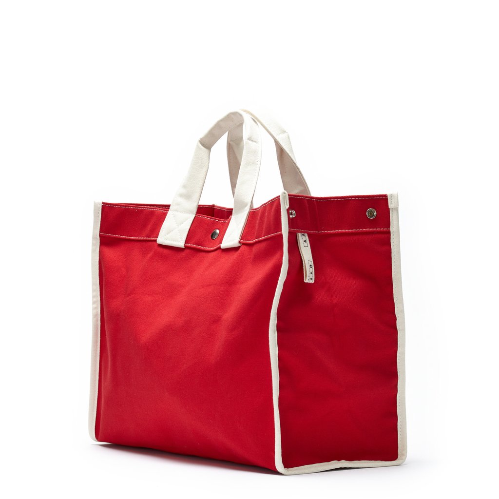 UTILITY CANVAS | CLASSIC FIELD BAG  | RED WITH NATURAL TRIM