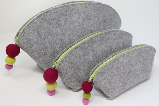 Brooklyn Haberdashery Brigid Felt Pouches in Lime