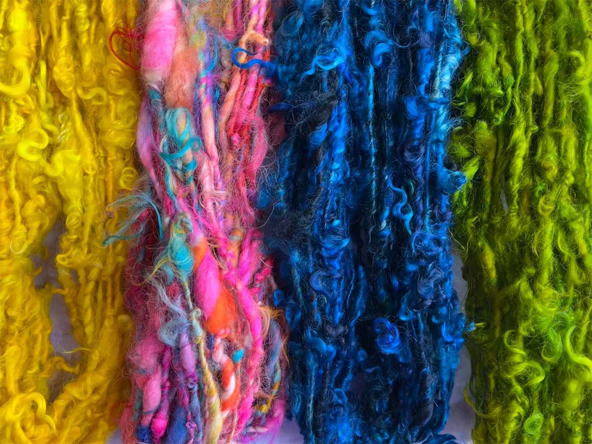 Hand Spun Yarn Wool Yarn Worsted Weight Yarn Multicolored Yarn 