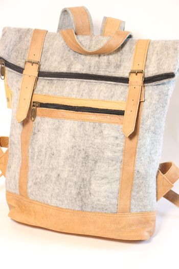Fibres of Life Backpack Bag in Flecked Steel